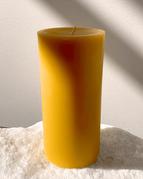 Large Organic Beeswax Pillar Candle -Premium New Zealand Beeswax