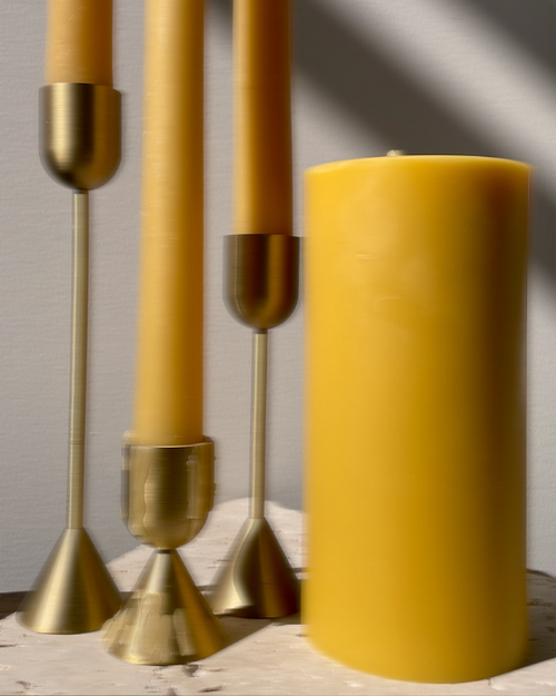 Large Organic Beeswax Pillar Candle -Premium New Zealand Beeswax