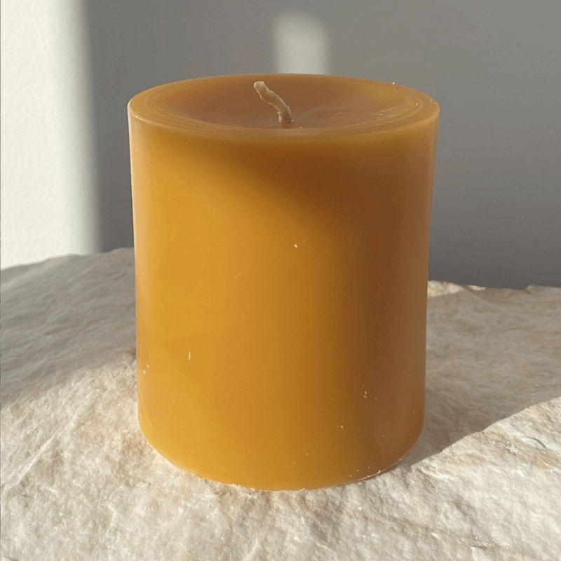 Organic Handmade Beeswax Pillar Candle  (6x10cm )