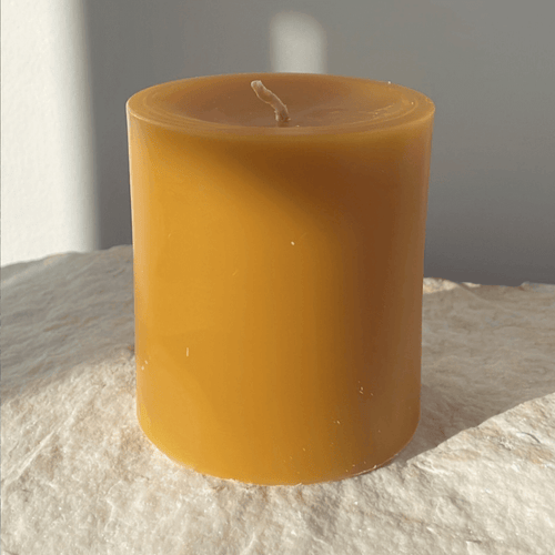 Organic Handmade Beeswax Pillar Candle  (6x10cm )